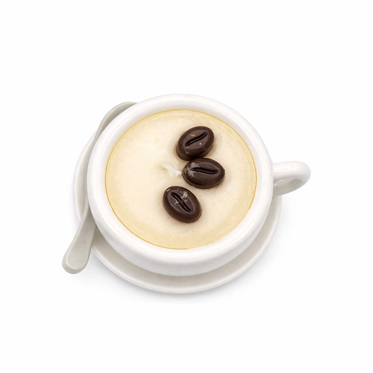Coffee & Vanilla Bean Coffee Cup & Resin Tea Spoon Candle