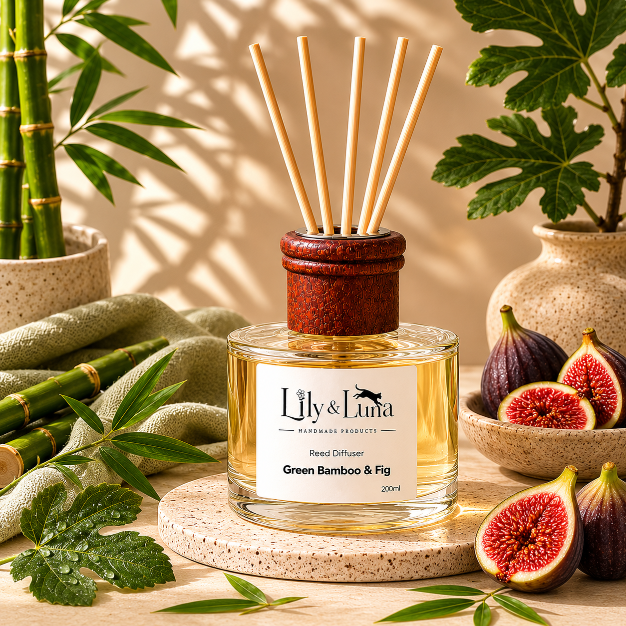 Reed Diffuser - Green Bamboo & Fig (200ml)