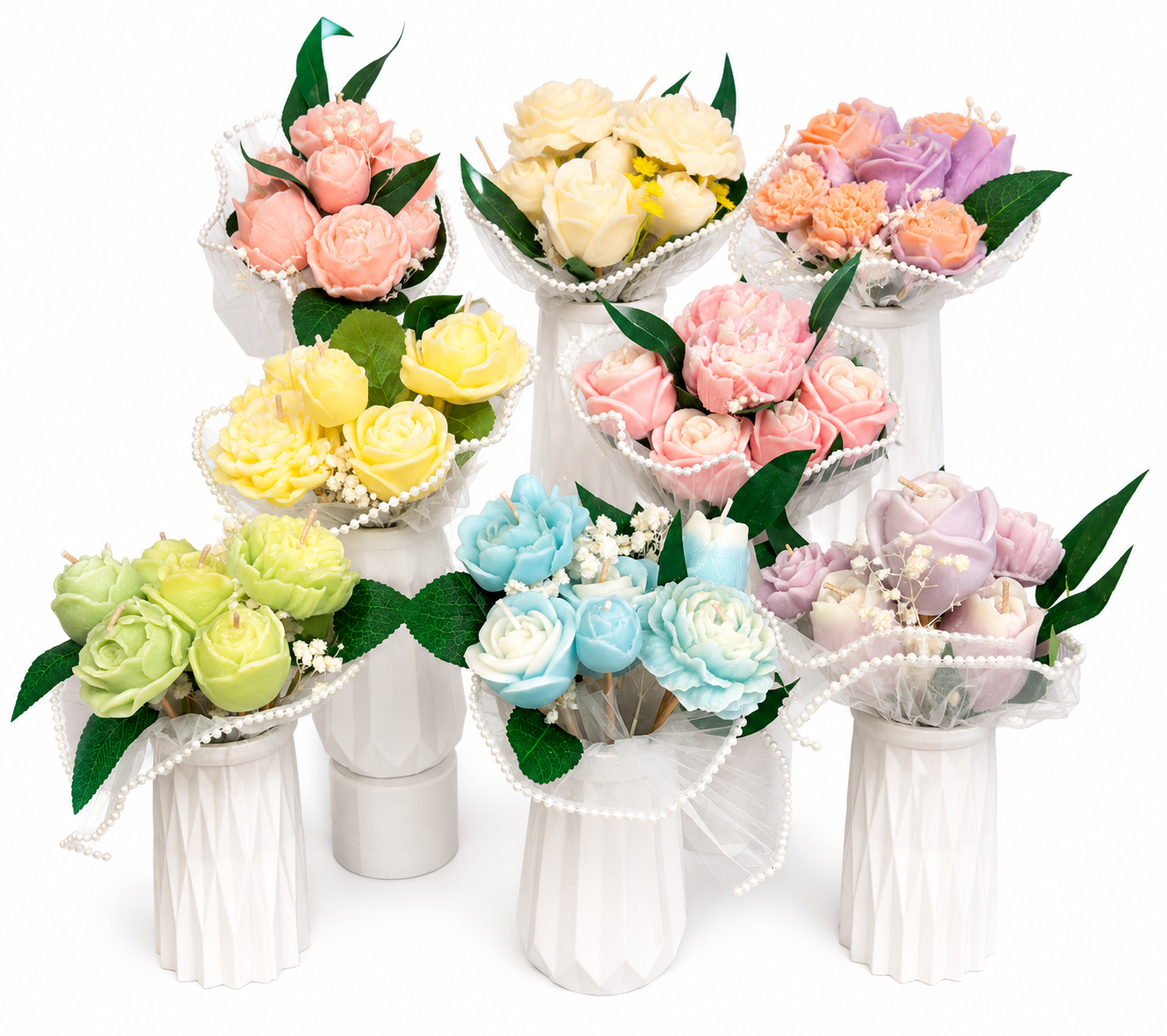 Small Candle & Melt Flower Bouquets