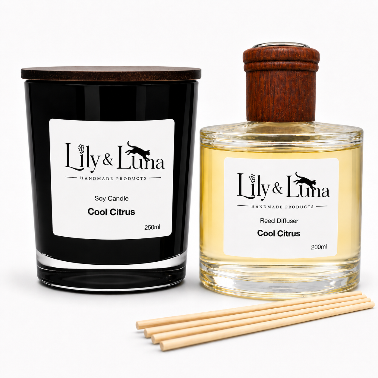 Soy Candle & Reed Diffuser Duo - Cool Citrus