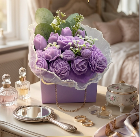 Soap Flower Bouquet - Black Raspberry & Vanilla