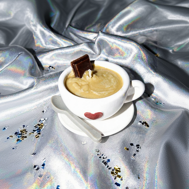 Mocha in Coffee Cup & Resin Tea Spoon Candle