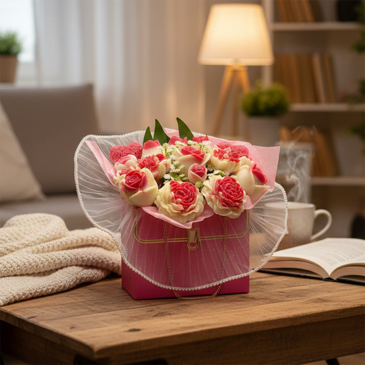 Soap Flower Bouquet - Champagne & Strawberries