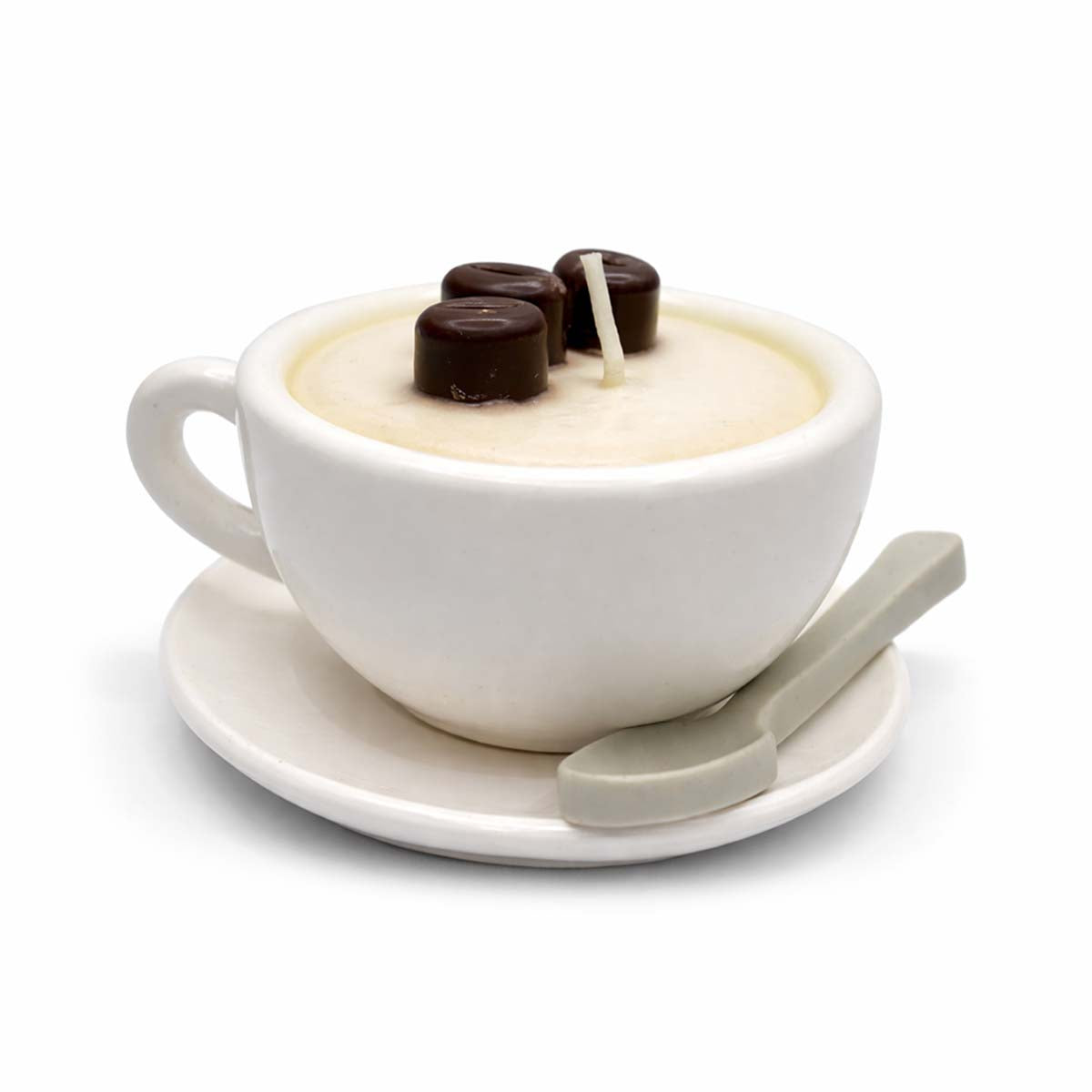 Coffee & Vanilla Bean Coffee Cup & Resin Tea Spoon Candle