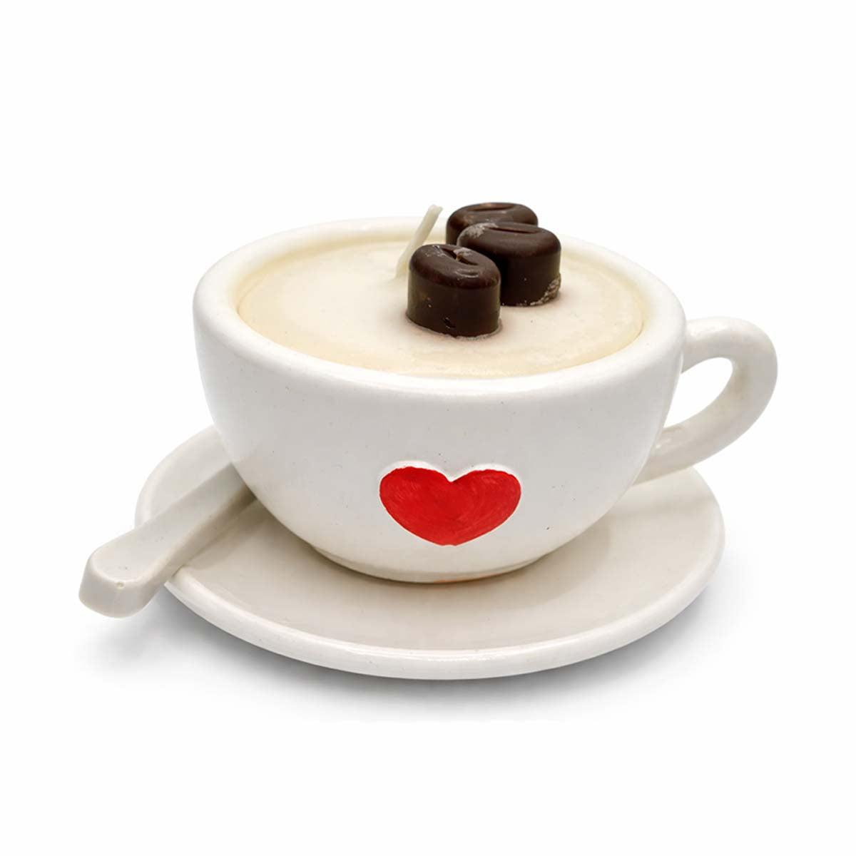 Coffee & Vanilla Bean Coffee Cup & Resin Tea Spoon Candle