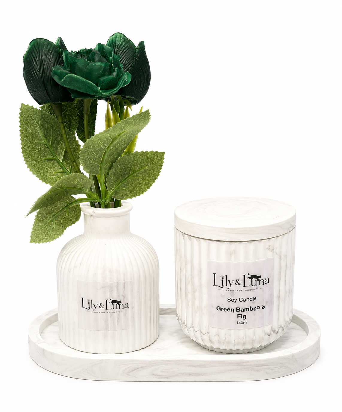 Candle & Floral Gift Set