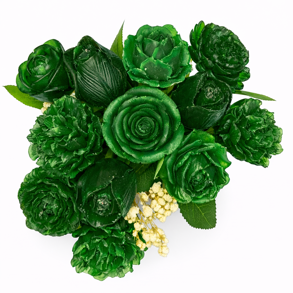 Handmade Resin Flowers with Decorative Vase - Medium