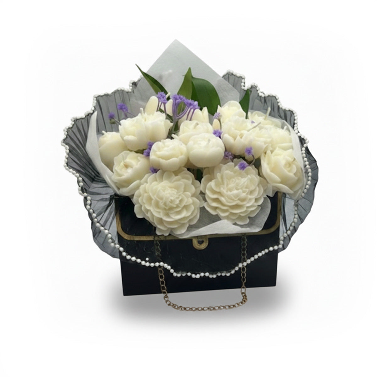 Soap Flower Bouquet - White Rose & Bergamot