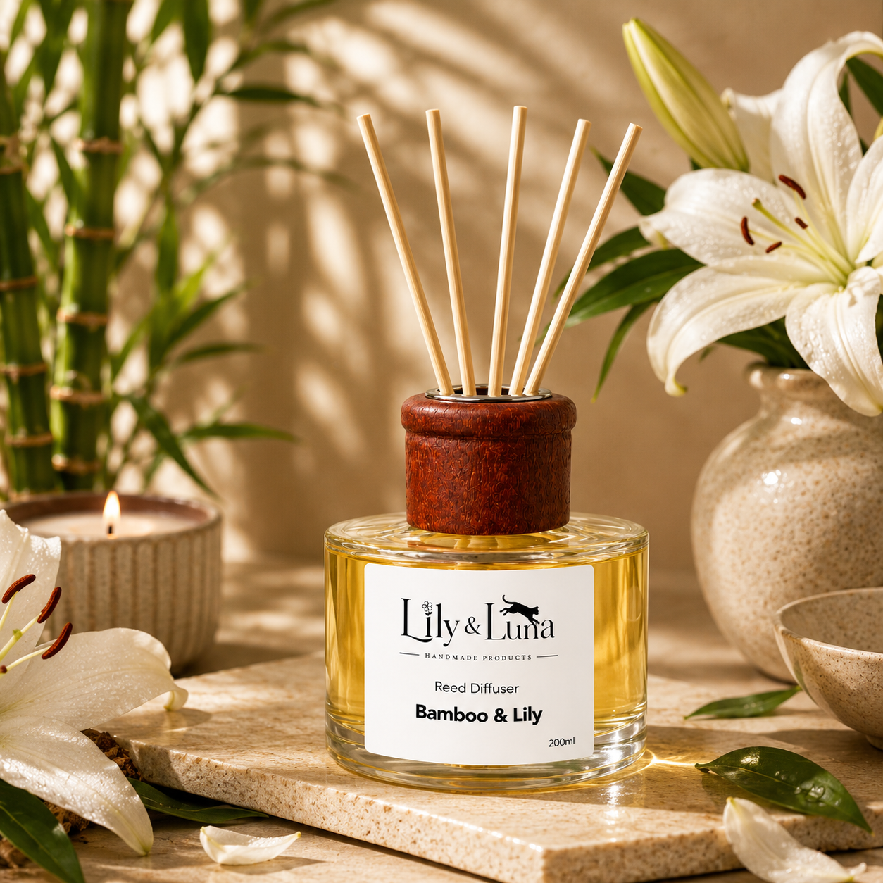 Reed Diffuser - Bamboo & Lily (200ml)