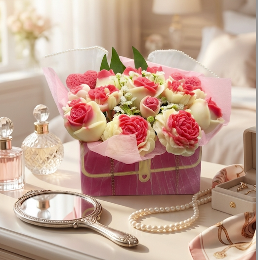 Soap Flower Bouquet - Champagne & Strawberries