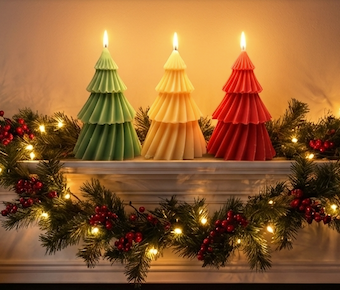 Trio Christmas Tree Soy Candle Set