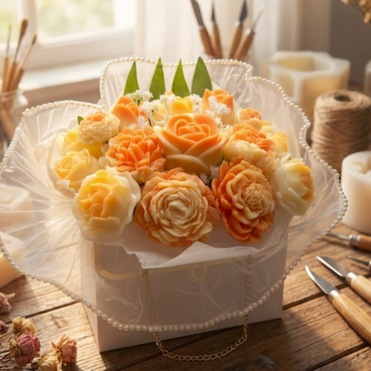 Soap Flower Bouquet - Coconut & Mandarin