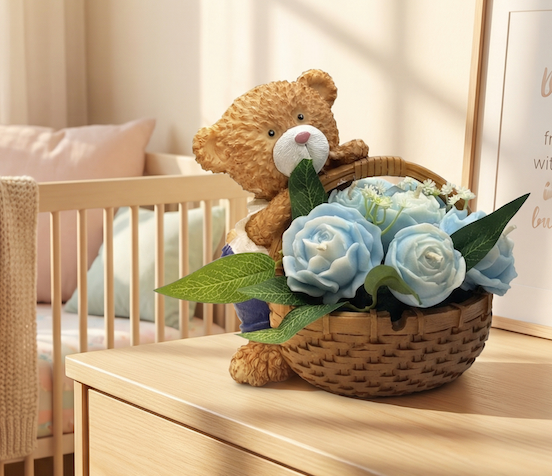 Candle & Melt Bouquet - Baby Blue Bear