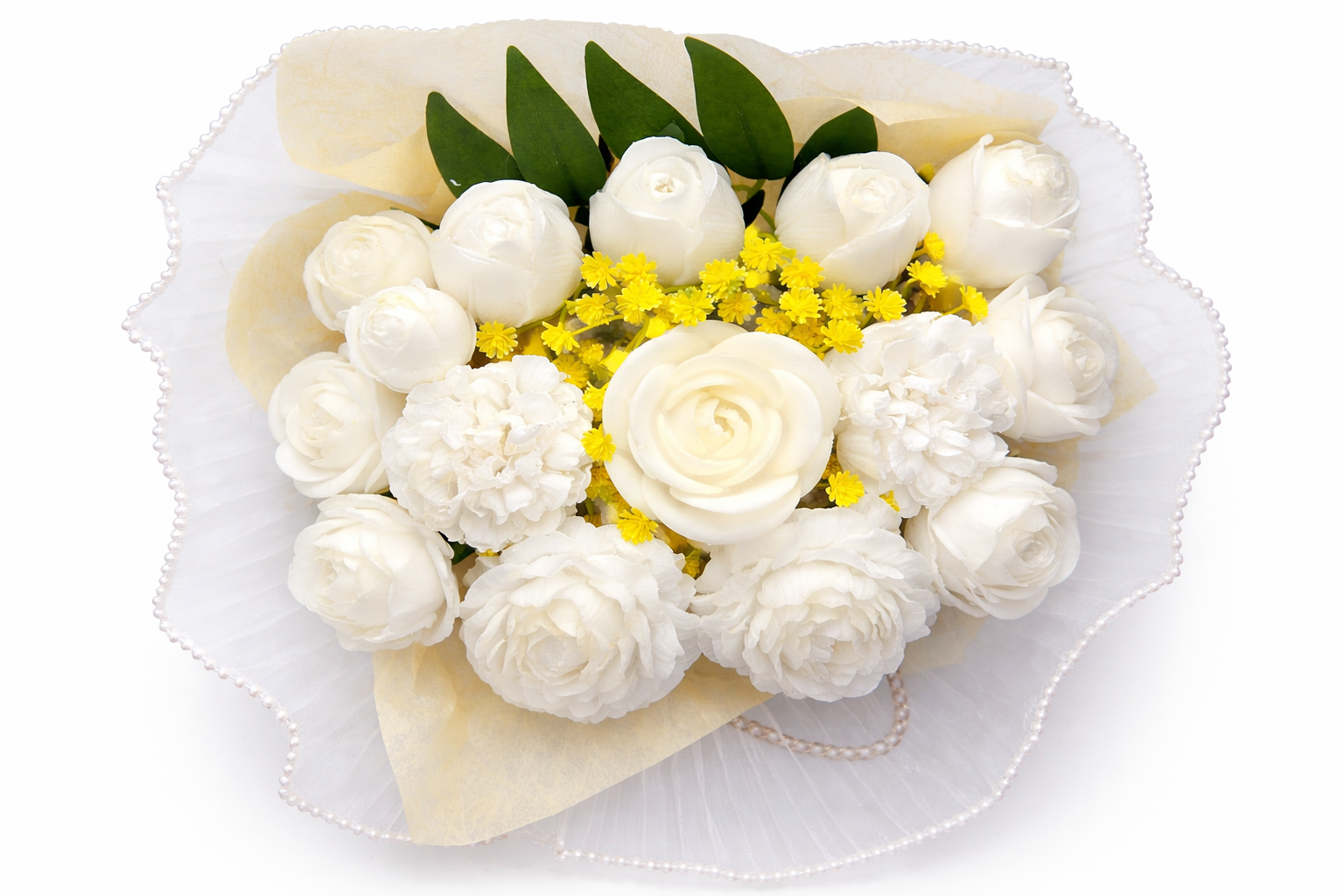 Soap Flower Bouquet - White Rose & Bergamot